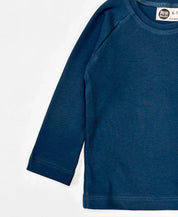 Camiseta Infantil de Inverno Manga Longa Unissex Raglan | Liso Azul Sky