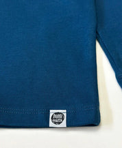 Camiseta Infantil de Inverno Manga Longa Unissex Raglan | Liso Azul Sky