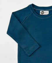 Camiseta Infantil de Inverno Manga Longa Unissex Raglan | Liso Azul Sky