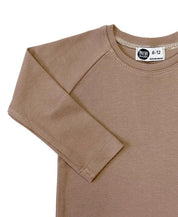 Camiseta Infantil de Inverno Manga Longa Unissex Raglan | Liso Mocha