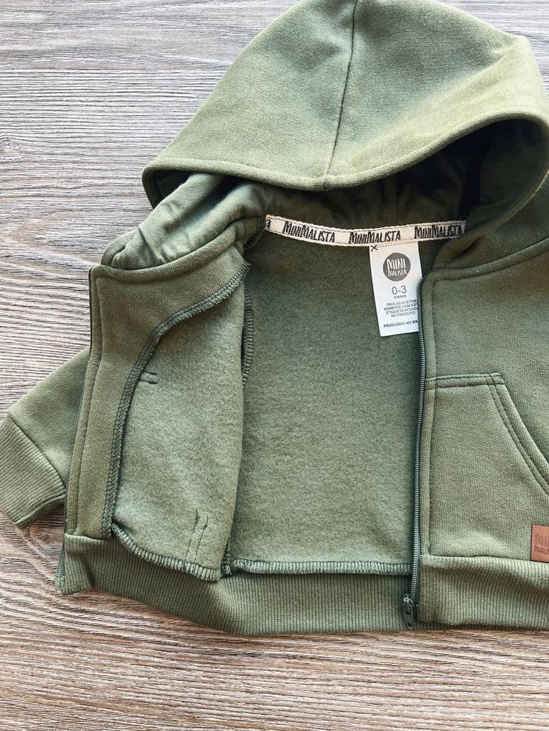Casaco Capuz e Ziper Peluciado Unissex MiniMalista | Liso Jungle Green - MiniMalista Baby - 0.2, b2b, Baby, black-friday, com-desconto-mm10, Frio, Kids, Menino, Neutro, tab-medidas-casaco-capuz, tab-tam-casaco-capuz-ziper-bebe, Unissex, Winter Sale 20% -bebê-minimalista-estiloso