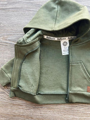 Casaco Capuz e Ziper Peluciado Unissex MiniMalista | Liso Jungle Green - MiniMalista Baby - 0.2, b2b, Baby, black-friday, com-desconto-mm10, Frio, Kids, Menino, Neutro, tab-medidas-casaco-capuz, tab-tam-casaco-capuz-ziper-bebe, Unissex, Winter Sale 20% -bebê-minimalista-estiloso