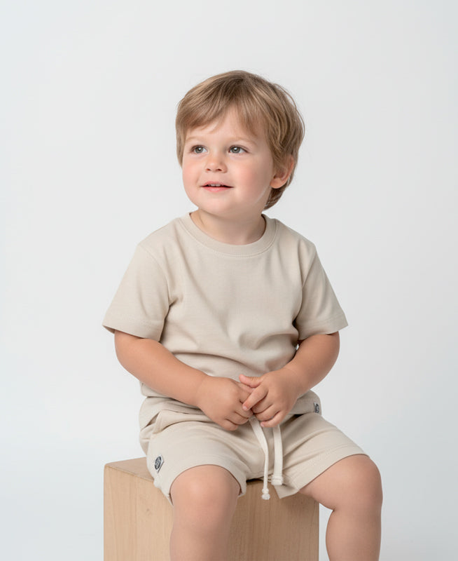Camiseta Infantil Manga Curta Unissex | Liso Sand