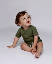 Conjunto Camiseta e Bermuda Infantil Menino | Liso Jungle Green