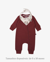 Conjunto Bebê Macacão + Babador | Merlot e Berries