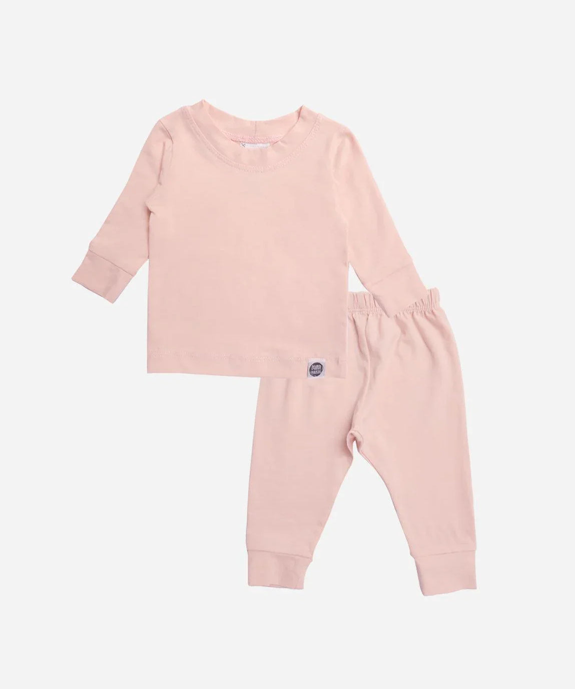 Conjunto Pijama Bebê Unissex Manga Longa MiniMalista Liso Rose - MiniMalista Baby - b2b, Baby, Frio, Menina -bebê-minimalista-estiloso
