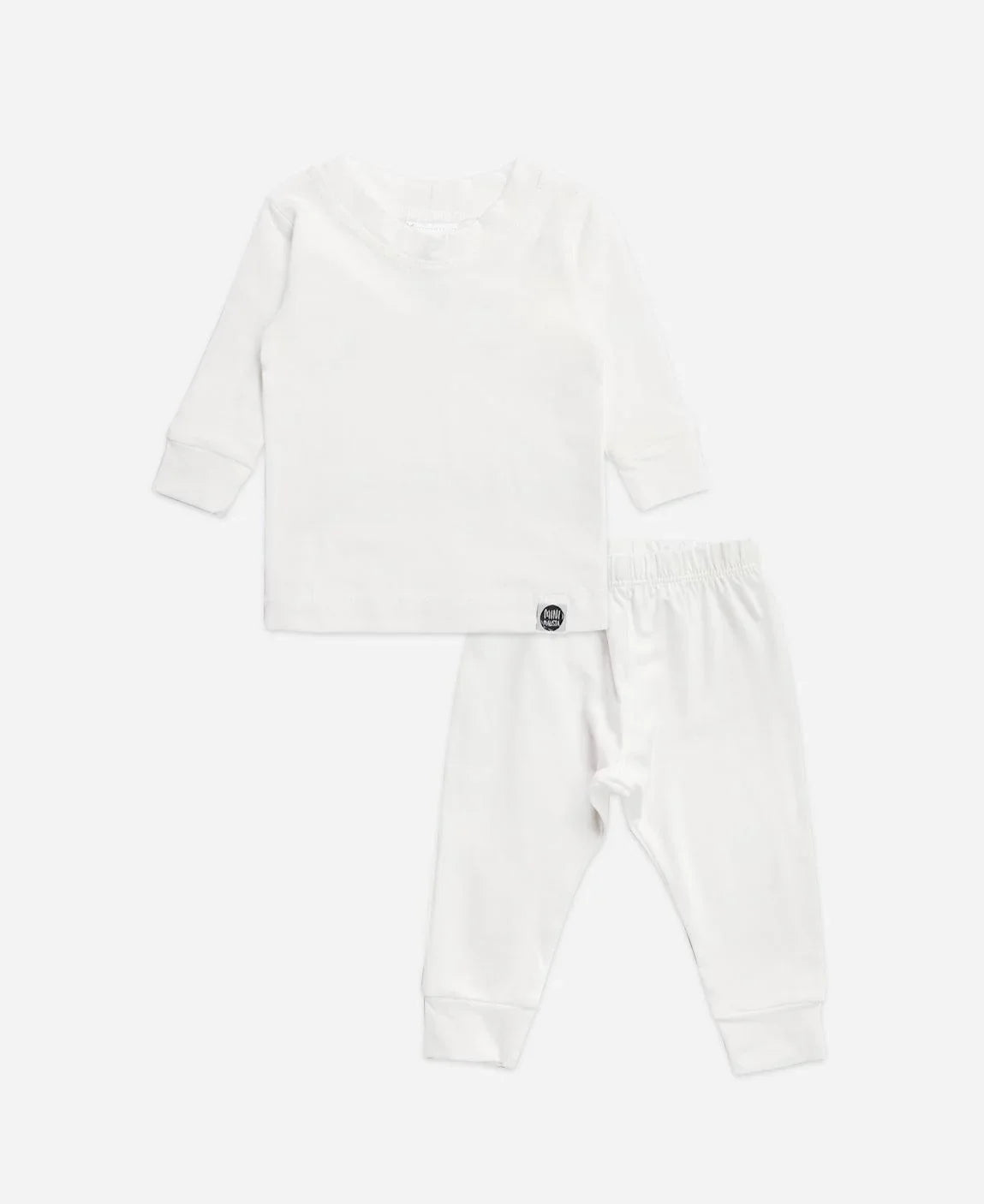 Conjunto Pijama Bebê Unissex Manga Longa MiniMalista | Liso Branco Off - MiniMalista Baby - Ano Novo, anonovo, b2b, Baby, Frio, Menina, Neutro, new, Reveillon, Unissex -bebê-minimalista-estiloso