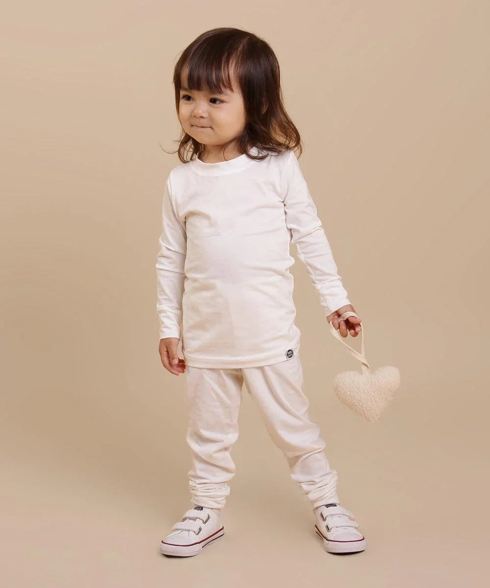 Conjunto Pijama Infantil Unissex Manga Longa MiniMalista | Liso Branco Off - MiniMalista Baby - Ano Novo, anonovo, b2b, Frio, Kids, Menina, Neutro, new, Reveillon, Unissex -bebê-minimalista-estiloso