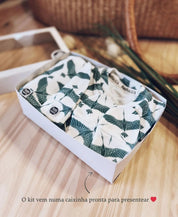 Kit Presente Saída de Maternidade Bebê 4 peças | Blue Flock - Com Caixa Presente