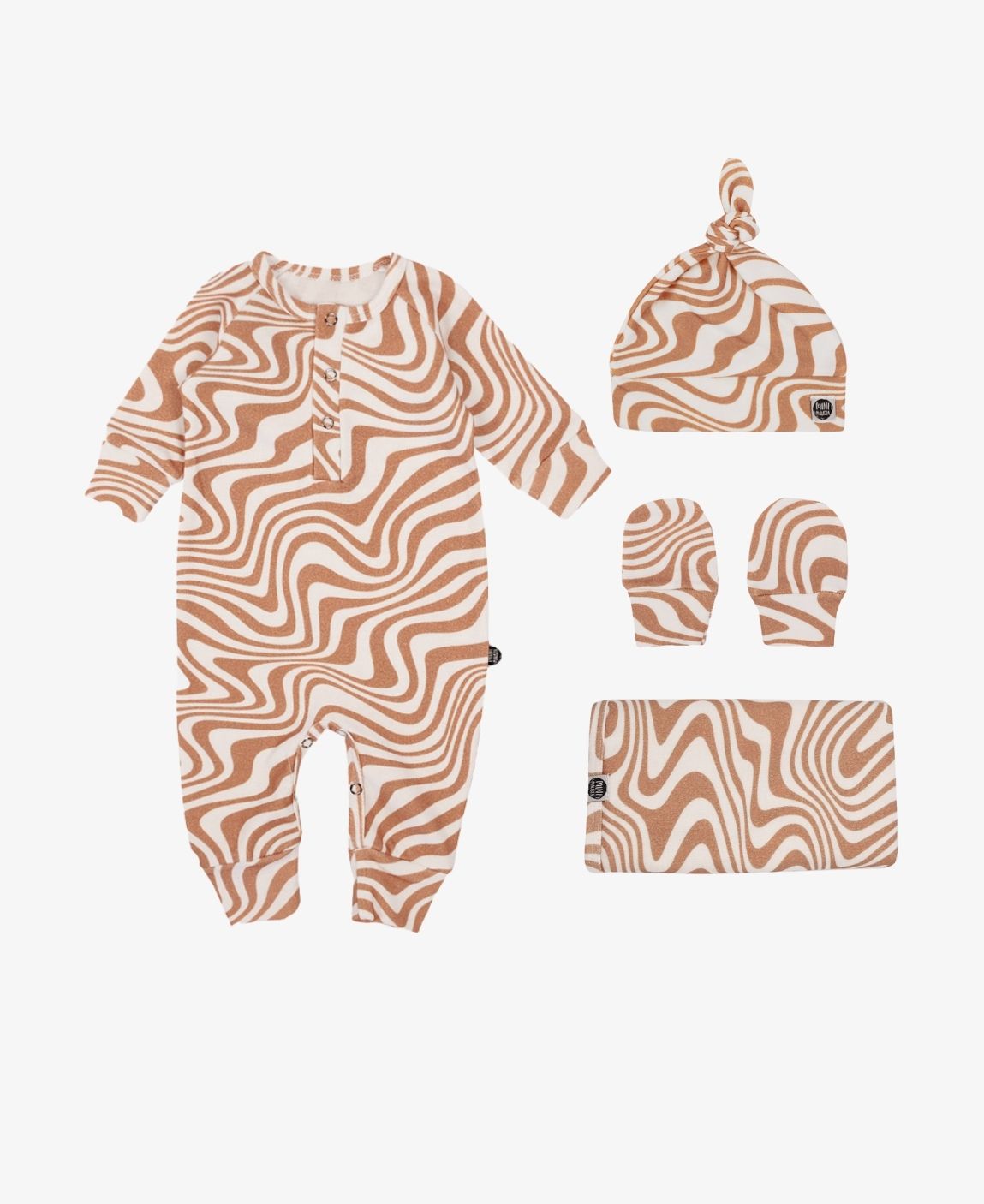 Kit Presente Saída de Maternidade Bebê 4 peças | Swirl - Com Caixa Presente