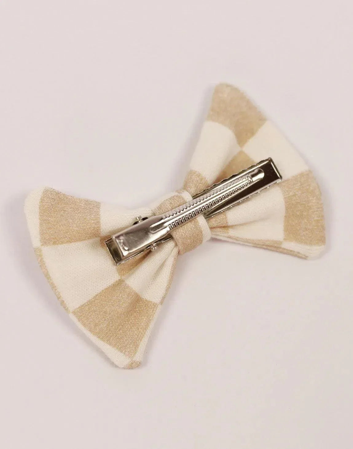 Laço de Cabelo com Clip | Racer Beige - MiniMalista Baby - 0.3, b2b, Baby, black-friday, com-desconto-mm10, laço-clip, Meia Estação, Menina -bebê-minimalista-estiloso