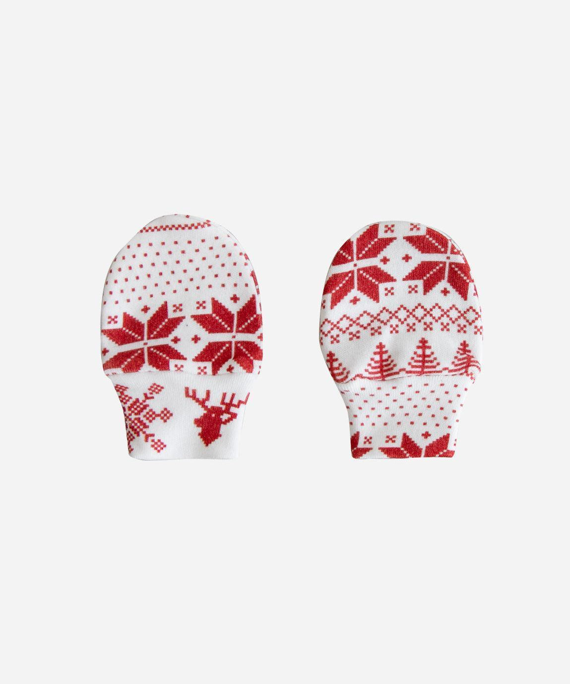 Luvinha Bebê Recém-Nascido Estampada | Xmas Tricot - MiniMalista Baby - 0, b2b, Baby, Christmas, com-desconto-mm10, Meia Estação, Menina, natal, Neutro, Unissex, Xmas -bebê-minimalista-estiloso