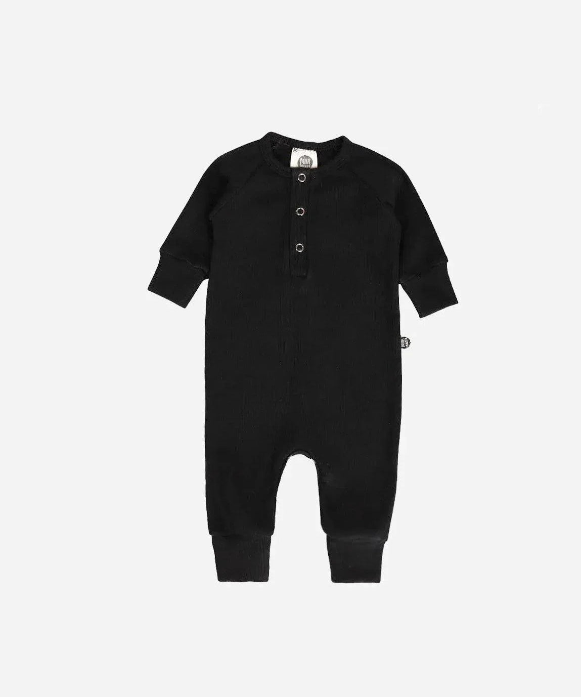 Macacão Bebê Canelado Botões Unissex MiniMalista | Liso Preto - MiniMalista Baby - 0.35, 2macacoespor199, b2b, Baby, black-friday, com-desconto-mm10, Frio, Menino, Neutro, tab-tam-mac-botões, Unissex, Winter Sale 20% -bebê-minimalista-estiloso