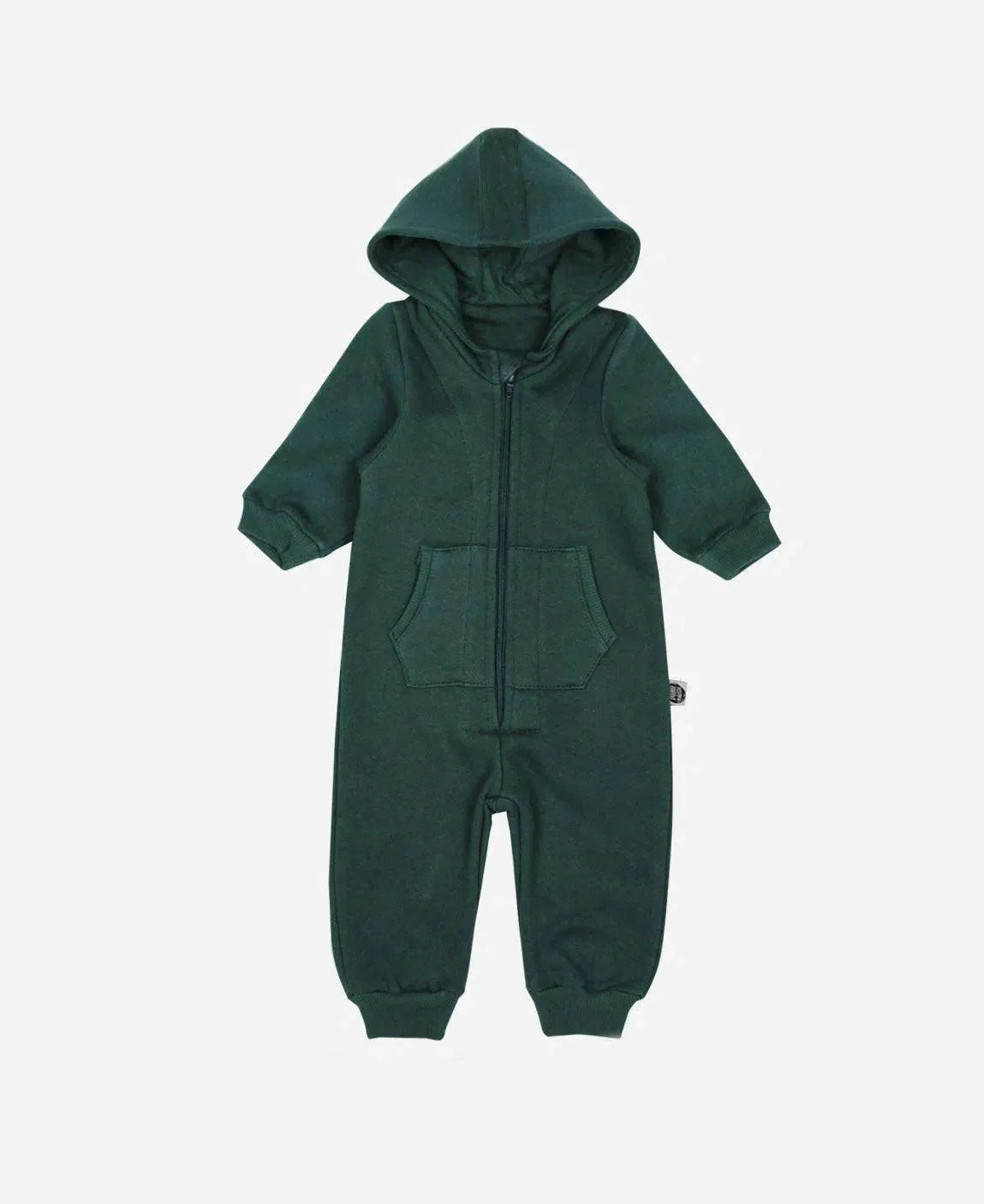 Macacão Bebê Capuz e Ziper Unissex Moletom Peluciado MiniMalista | Liso Deep Green - MiniMalista Baby - 0.5, b2b, Baby, black-friday, Christmas, com-desconto-mm10, Frio, Menino, natal, Xmas -bebê-minimalista-estiloso