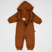 Macacão Bebê Capuz e Ziper Unissex Moletom Peluciado MiniMalista | Liso Ginger - MiniMalista Baby - 0.5, b2b, Baby, black-friday, com-desconto-mm10, Frio, Menino, Neutro, Unissex -bebê-minimalista-estiloso