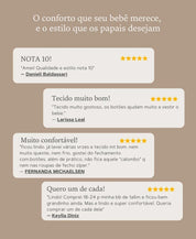 Macacão Bebê Canelado Botões Unissex | Liso Goldie