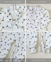 Macacão Bebê Canelado Botões Unissex | Dandelion