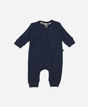 Macacão de Bebê Ziper com opção de Pezinho | Liso Ocean