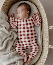 Macacão de Bebê Raglan Botões Unissex | Vichy Wine