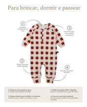 Macacão de Bebê Raglan Botões Unissex | Vichy Wine