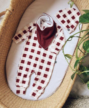 Macacão de Bebê Raglan Botões Unissex | Vichy Wine