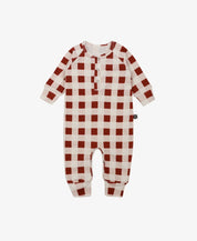 Macacão de Bebê Raglan Botões Unissex | Vichy Wine