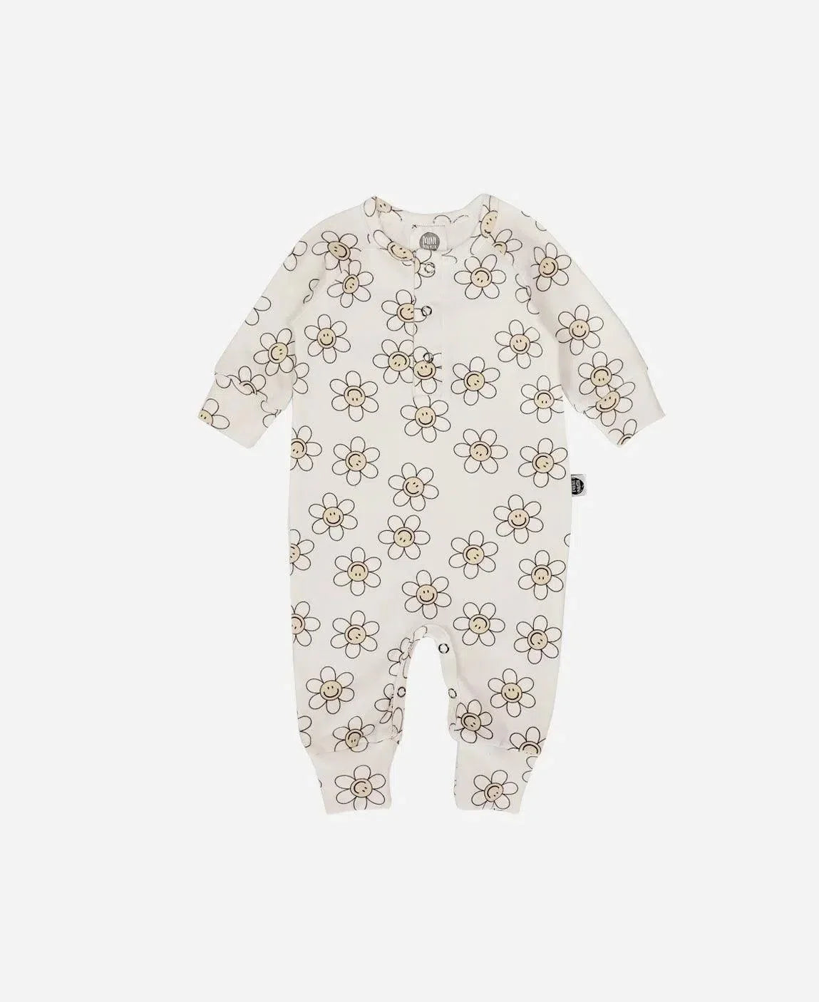 Macacão de Bebê Raglan Botões Unissex | Flower Power - MiniMalista Baby - 0.3, 2macacoespor199, Ano Novo, b2b, Baby, black-friday, com-desconto-mm10, Meia Estação, Menina, Reveillon, tab-tam-mac-botões -bebê-minimalista-estiloso