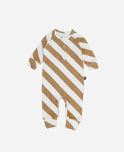 Macacão de Bebê Raglan Botões Unissex | Listras Diagonais Bege - MiniMalista Baby - 0.3, 2macacoespor199, b2b, Baby, black-friday, com-desconto-mm10, Meia Estação, Menino, Neutro, new, tab-tam-mac-botões, Unissex -bebê-minimalista-estiloso