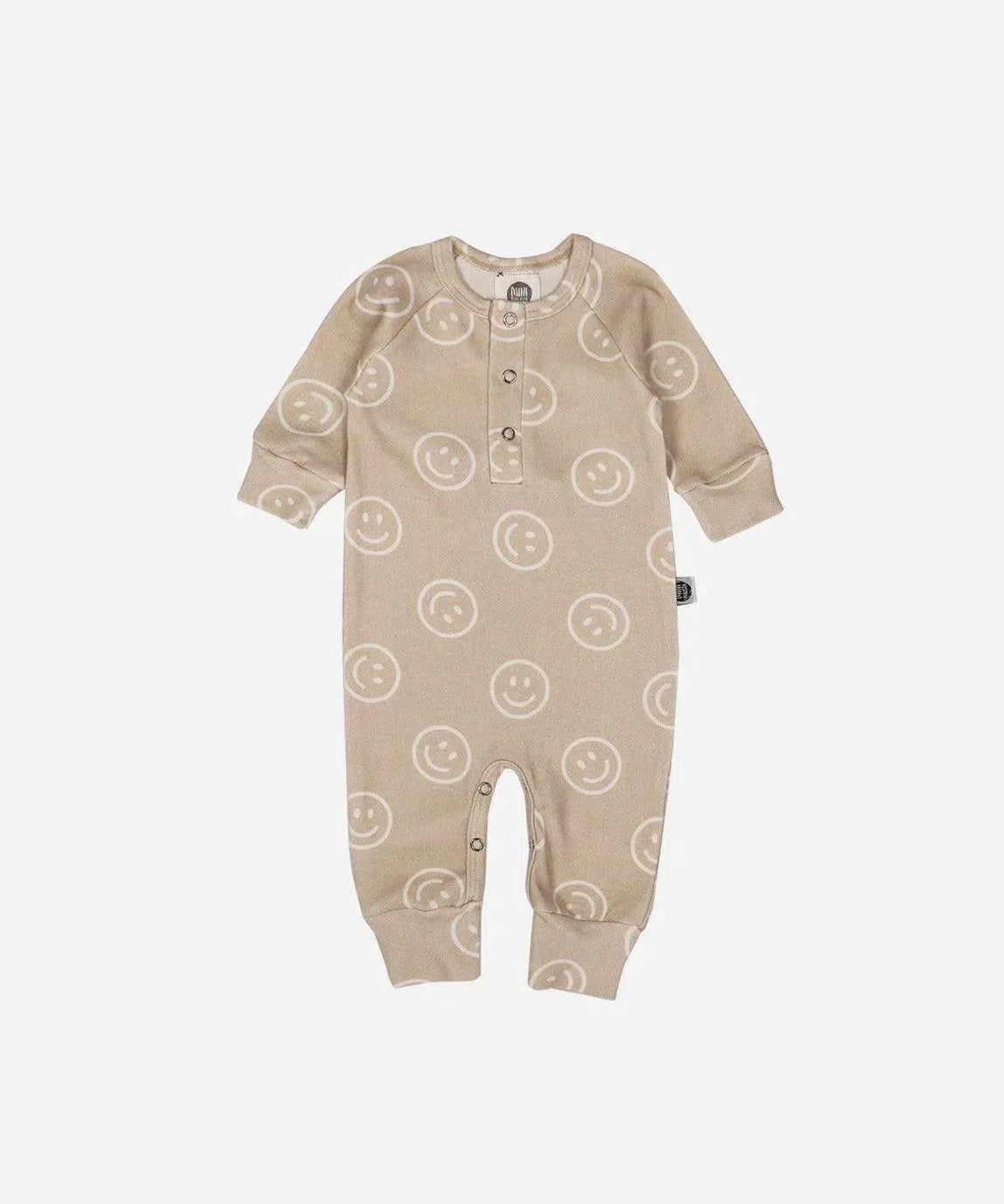 Macacão de Bebê Raglan Botões Unissex | Smiley - MiniMalista Baby - 0.3, 2macacoespor199, b2b, Baby, black-friday, com-desconto-mm10, Meia Estação, Menino, Neutro, tab-tam-mac-botões, Unissex -bebê-minimalista-estiloso