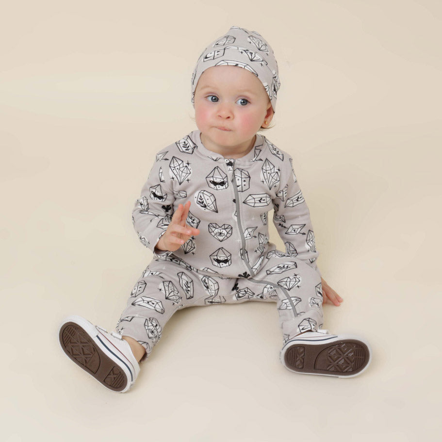 Macacão de Bebê Ziper com opção de Pezinho | Crystal