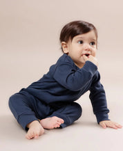 Macacão de Bebê Ziper com opção de Pezinho | Liso Ocean