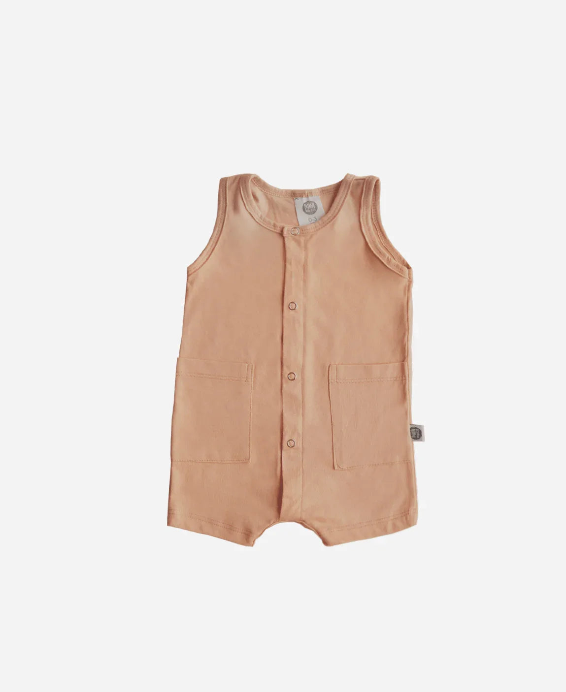Macaquinho de Verão Botões Regata Unissex | Liso Cinnamon - MiniMalista Baby - 0.3, b2b, Baby, black-friday, Calor, com-desconto-mm10, Kids, Menino, Neutro, tab-tam-macaquinho-tank-romper, Unissex, Verão -bebê-minimalista-estiloso