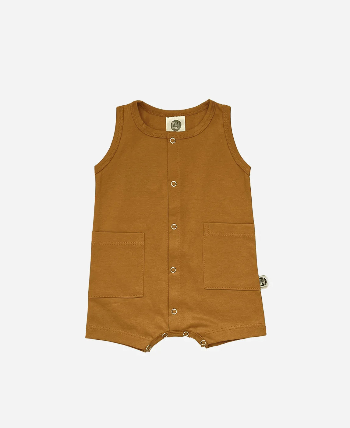 Macaquinho de Verão Botões Regata Unissex | Liso Goldie - MiniMalista Baby - 0.3, b2b, Baby, black-friday, Calor, com-desconto-mm10, Kids, Menino, Neutro, tab-tam-macaquinho-tank-romper, Unissex, Verão -bebê-minimalista-estiloso