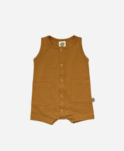 Macaquinho de Verão Botões Regata Unissex | Liso Goldie - MiniMalista Baby - 0.3, b2b, Baby, black-friday, Calor, com-desconto-mm10, Kids, Menino, Neutro, tab-tam-macaquinho-tank-romper, Unissex, Verão -bebê-minimalista-estiloso