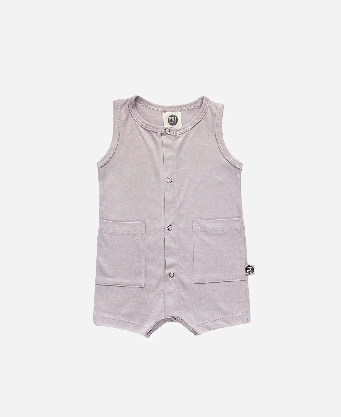 Macaquinho de Verão Botões Regata Unissex | Liso Lilac - MiniMalista Baby - 0.3, anonovo, b2b, Baby, black-friday, Calor, com-desconto-mm10, Kids, Menina, Neutro, new, tab-tam-macaquinho-tank-romper, Unissex, Verão -bebê-minimalista-estiloso
