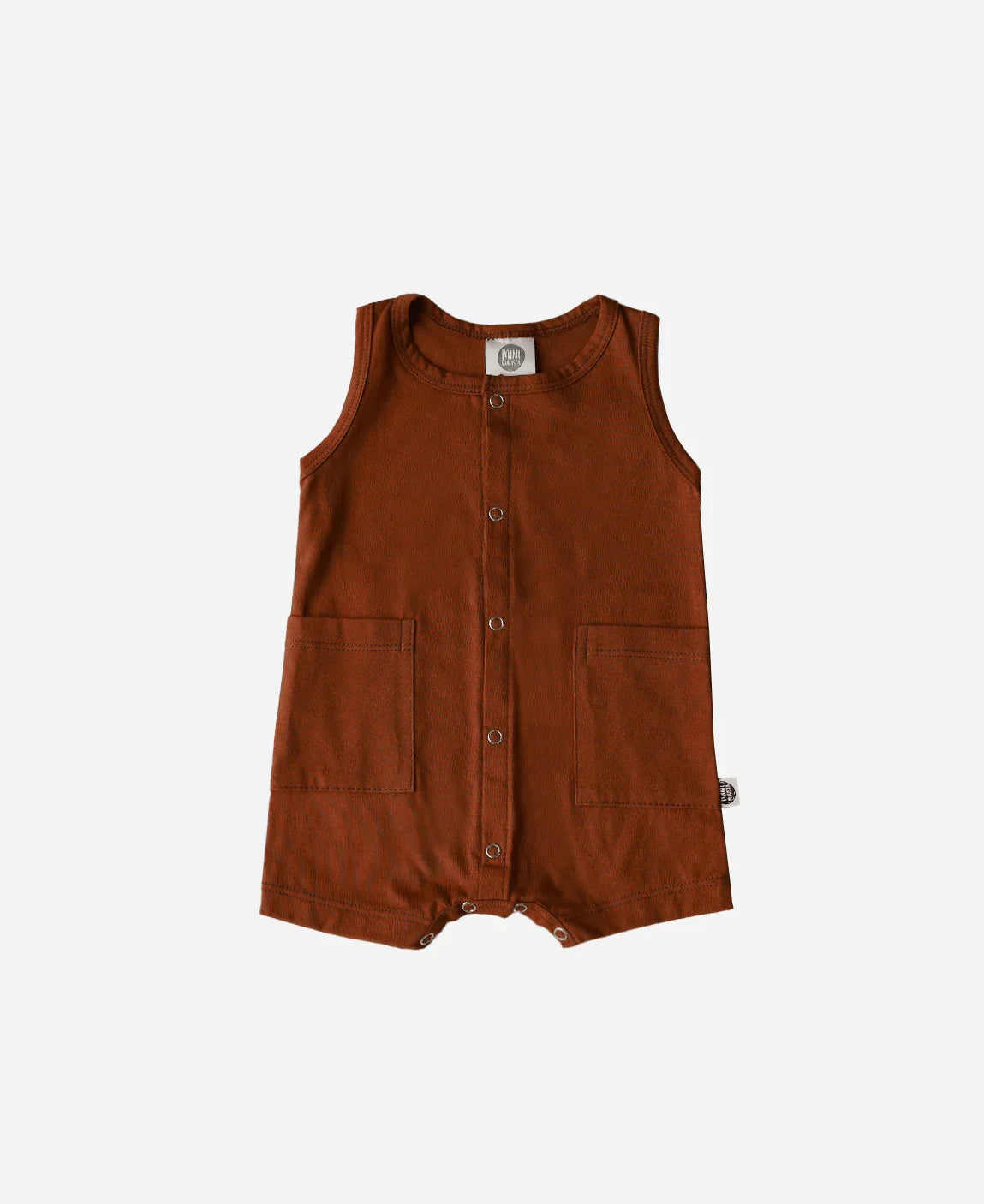 Macaquinho de Verão Botões Regata Unissex | Liso Oak - MiniMalista Baby - 0.3, b2b, Baby, black-friday, Calor, com-desconto-mm10, Kids, Menino, tab-tam-macaquinho-tank-romper, Verão -bebê-minimalista-estiloso