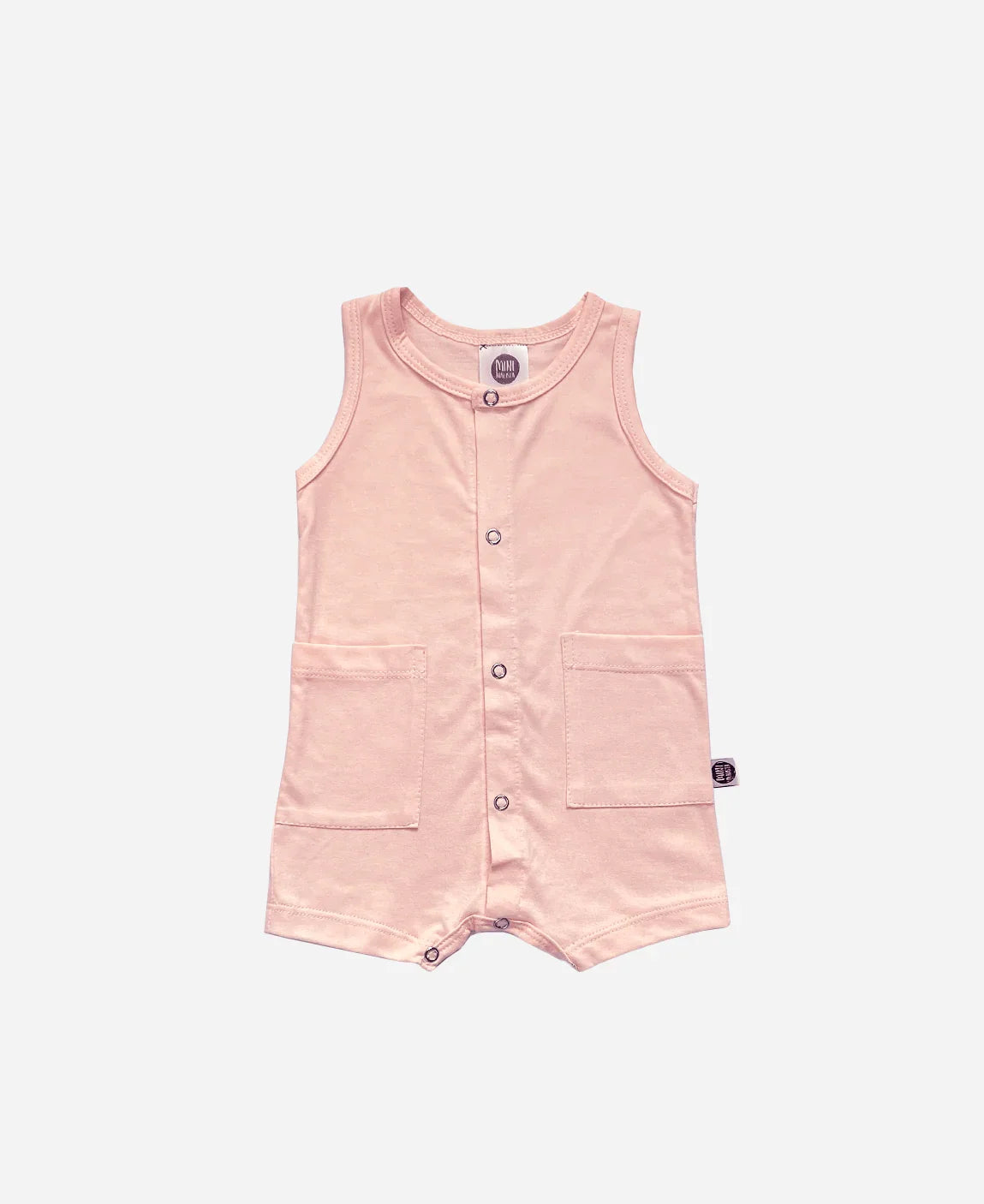 Macaquinho de Verão Botões Regata Unissex | Liso Peachy - MiniMalista Baby - 0.3, anonovo, b2b, Baby, black-friday, Calor, com-desconto-mm10, Kids, Menina, Neutro, new, tab-tam-macaquinho-tank-romper, Unissex, Verão -bebê-minimalista-estiloso