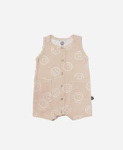 Macaquinho de Verão Botões Regata Unissex | Smiley - MiniMalista Baby - 0.3, b2b, Baby, black-friday, Calor, com-desconto-mm10, Kids, Menino, Neutro, tab-tam-macaquinho-tank-romper, Unissex, Verão -bebê-minimalista-estiloso