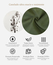 Macacão Bebê Canelado Botões Unissex | Liso Jungle Green