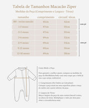 Macacão de Bebê Ziper com opção de Pezinho | Liso Oak