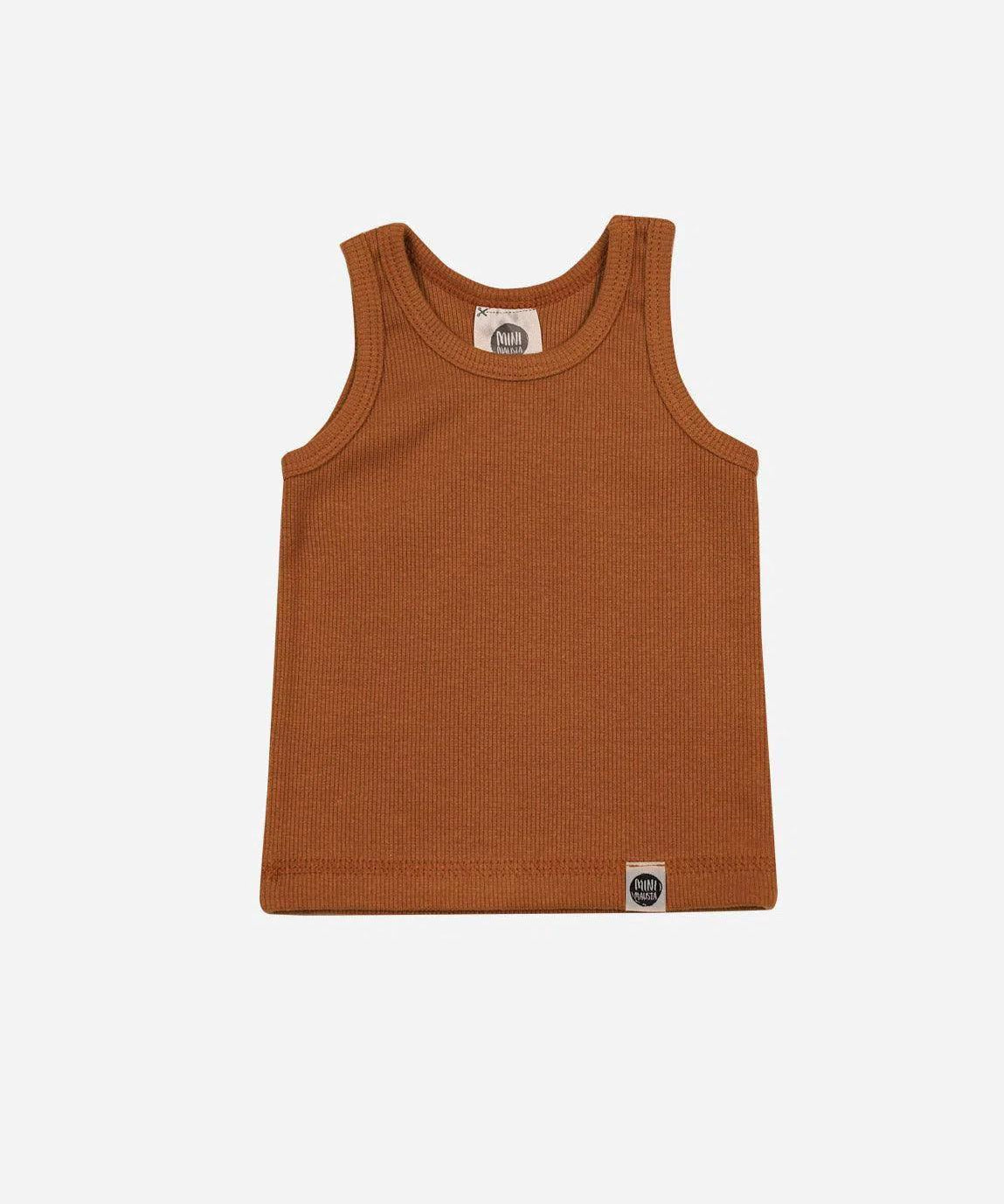 Regata Infantil Unissex Canelada MiniMalista | Liso Ginger - MiniMalista Baby - 0.3, 0.35, b2b, black-friday, Calor, com-desconto-mm10, Menino, Neutro, tab-tam-regata, Unissex, Verão -bebê-minimalista-estiloso