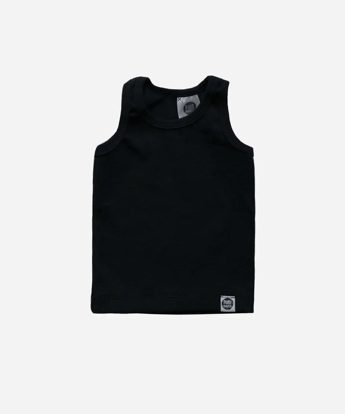 Regata Infantil Unissex Canelada MiniMalista | Liso Preto - MiniMalista Baby - 0.2, 0.3, b2b, black-friday, Calor, com-desconto-mm10, Menino, Neutro, tab-tam-regata, Unissex, Verão -bebê-minimalista-estiloso