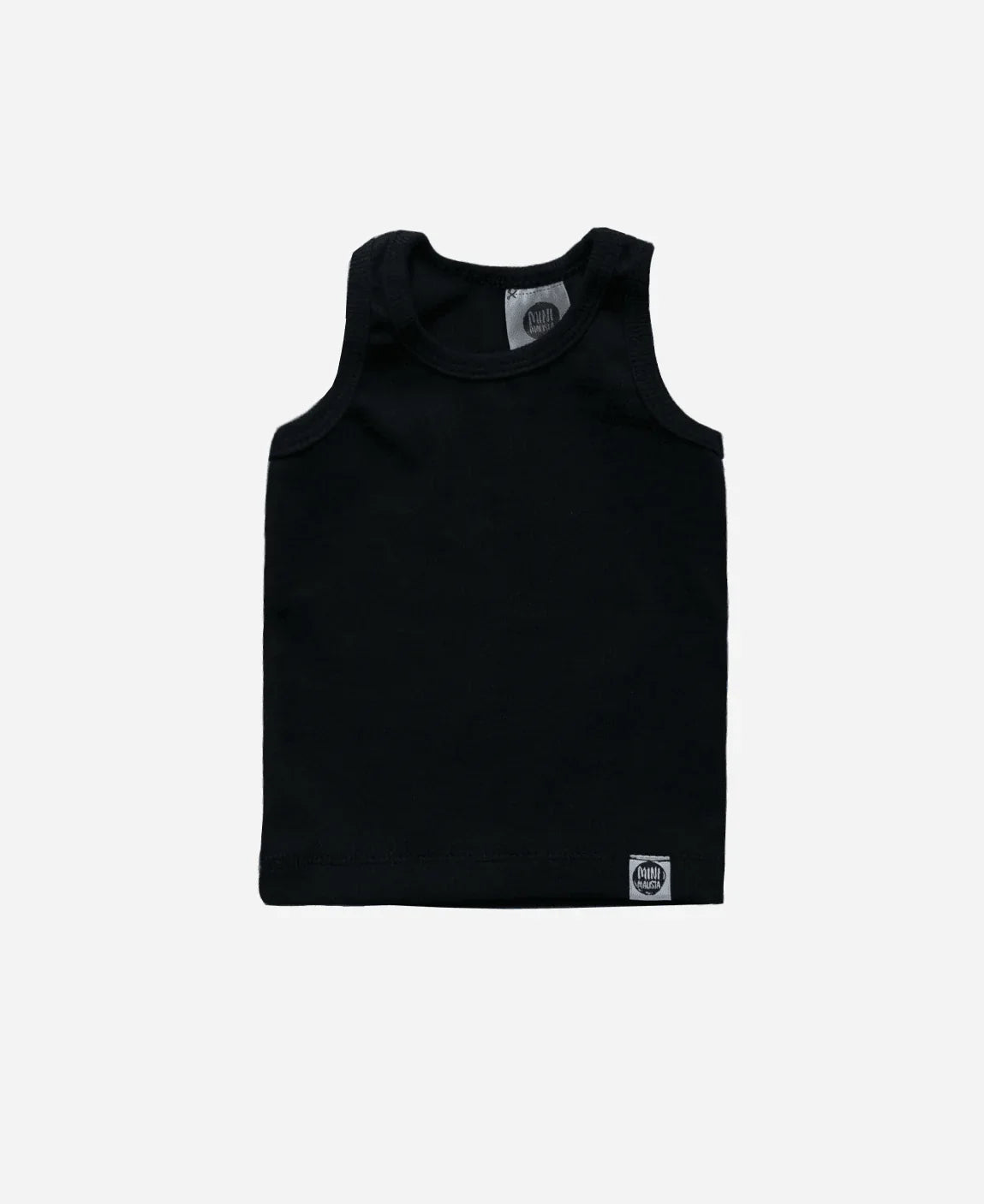 Regata Infantil Unissex Canelada MiniMalista | Liso Preto - MiniMalista Baby - 0.2, 0.3, b2b, black-friday, Calor, com-desconto-mm10, Menino, Neutro, tab-tam-regata, Unissex, Verão -bebê-minimalista-estiloso