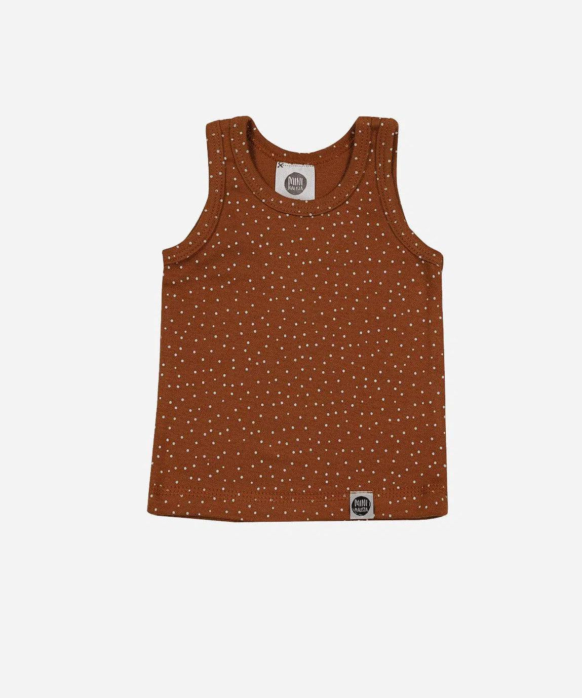 Regata Infantil Unissex Malha | Bolinhas Outono - MiniMalista Baby - 0.3, b2b, black-friday, Calor, com-desconto-mm10, Menina, tab-tam-regata, Verão -bebê-minimalista-estiloso