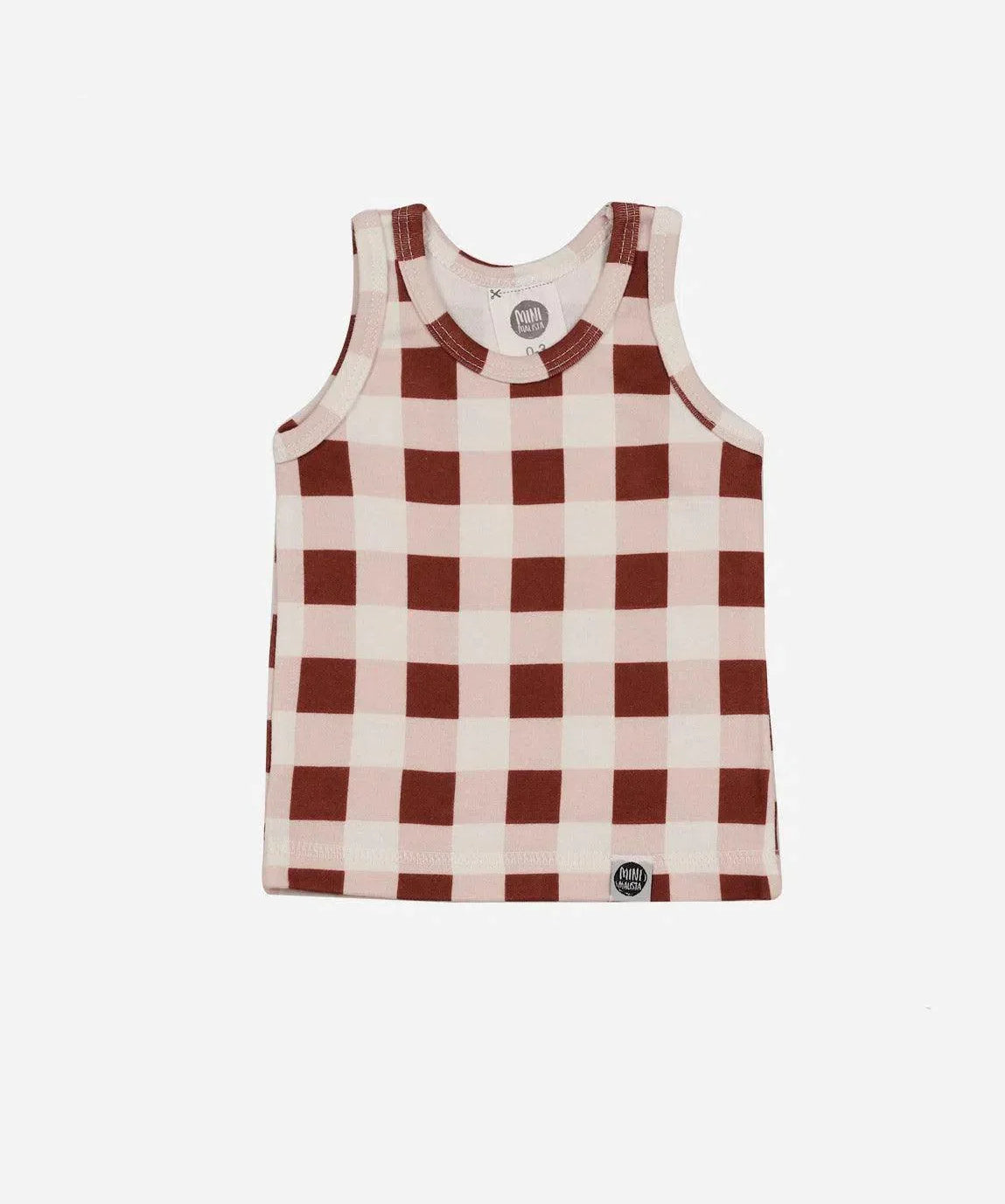 Regata Infantil Unissex Malha Vichy Wine - MiniMalista Baby - 0, b2b, Calor, Christmas, com-desconto-mm10, Menina, Menino, natal, SALE-FINAL, tab-tam-regata, Verão, Xmas -bebê-minimalista-estiloso