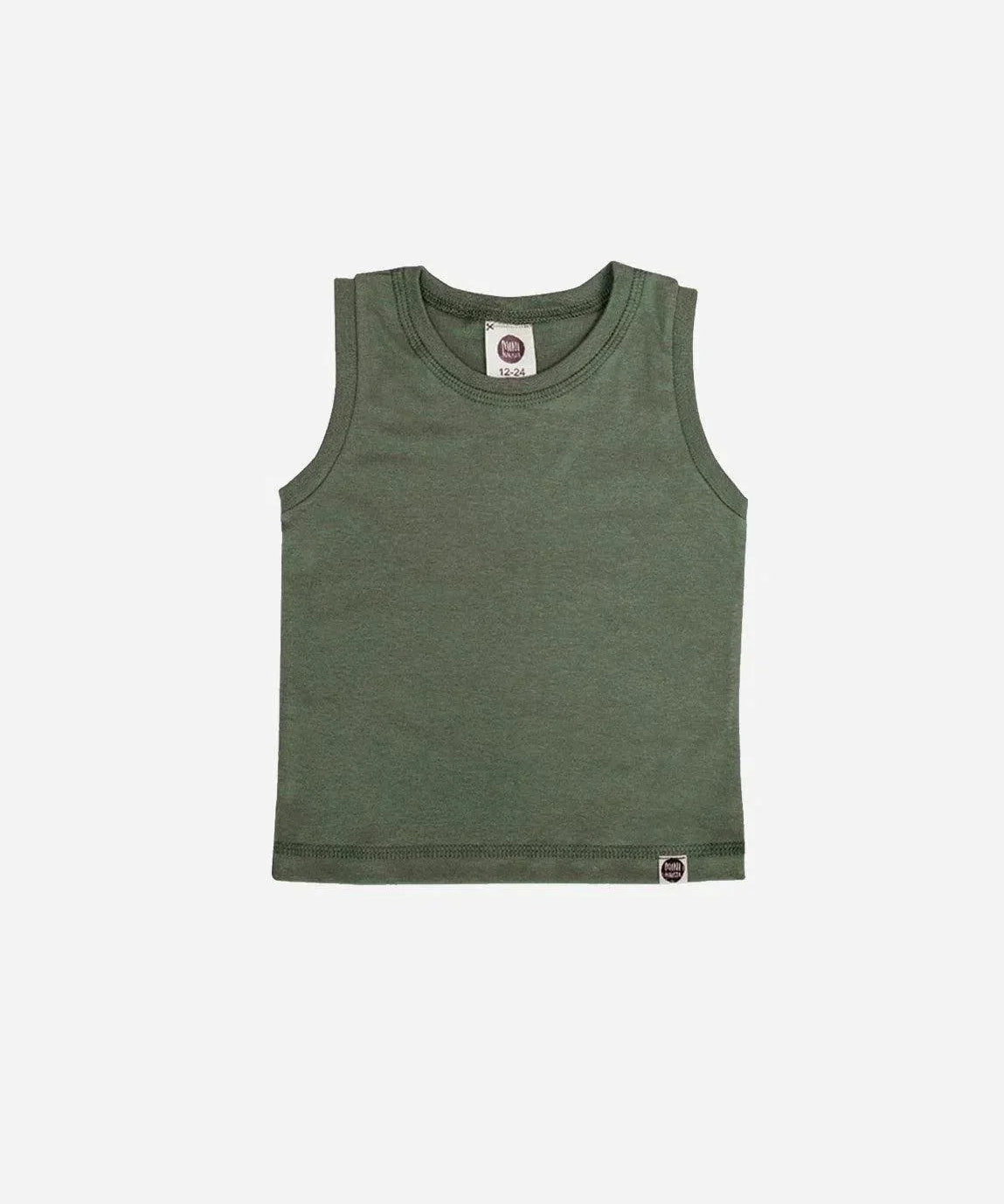 Regata Infantil Unissex MiniMalista Liso Verde - MiniMalista Baby - 0.3, b2b, black-friday, Calor, com-desconto-mm10, Menino, tab-tam-regata, Verão -bebê-minimalista-estiloso