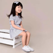 Saia Bolso Infantil | Listras Retrô Cinza - MiniMalista Baby - 0.35, b2b, black-friday, Calor, Kids, Menina, minime, outlet, SALE-FINAL, tab-tam-saia-bolso-1, Verão -bebê-minimalista-estiloso