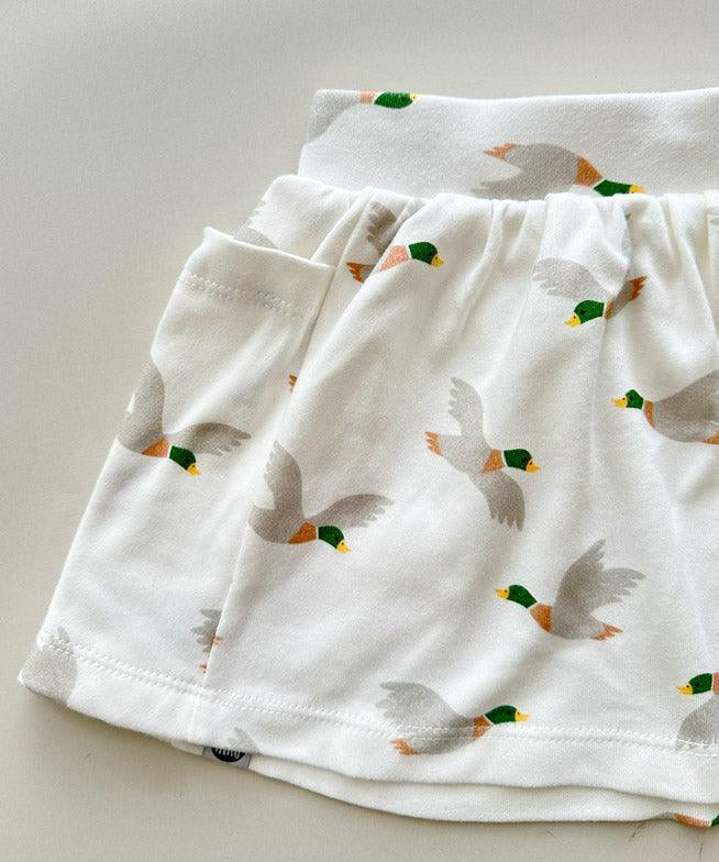 Saia Bolso Infantil | Mallard Duck - MiniMalista Baby - 0.35, b2b, black-friday, Calor, com-desconto-mm10, Kids, Menina, tab-tam-saia-bolso-2, Verão -bebê-minimalista-estiloso