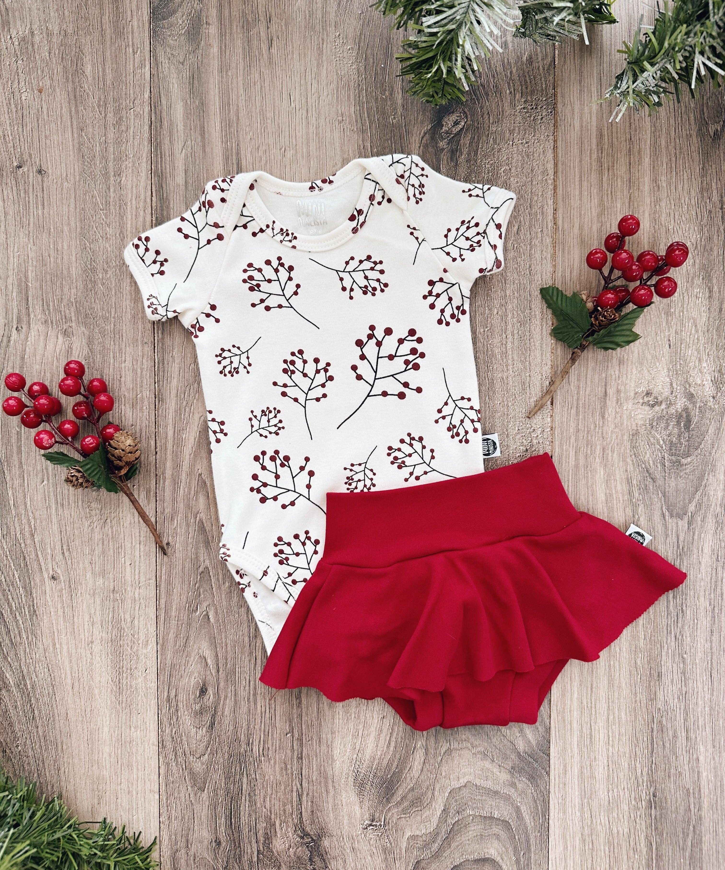 Saia Boomies Infantil Liso Real Red - MiniMalista Baby - 0, 0.3, b2b, black-friday, Calor, Christmas, com-desconto-mm10, Kids, Menina, Natal, tab-medidas-saia-boomies, Verão, Xmas -bebê-minimalista-estiloso