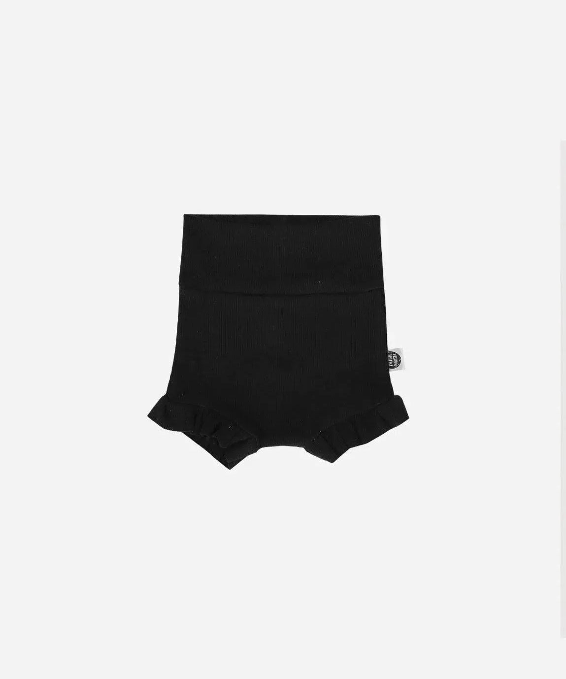 Shorts Panties Babado Canelado MiniMalista | Liso Preto - MiniMalista Baby - 0.2, 0.3, b2b, Baby, black-friday, Calor, com-desconto-mm10, Menina, tab-tam-panties, Verão -bebê-minimalista-estiloso